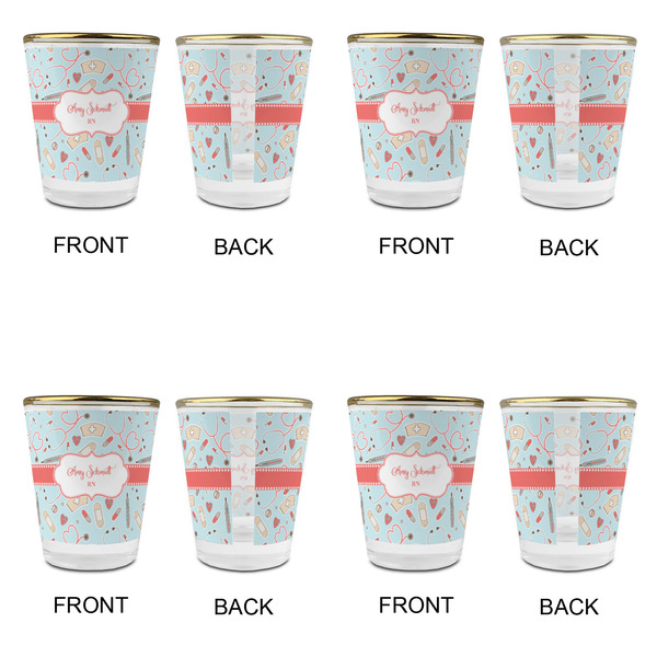 Nurse Glass Shot Glass - with gold rim - Set of 4 - APPROVAL