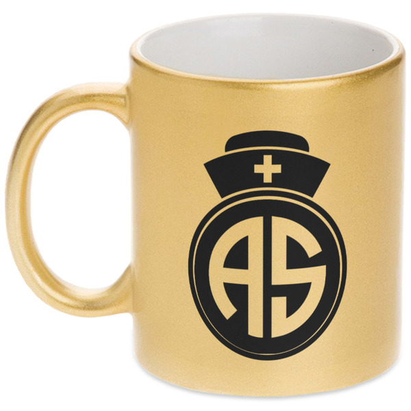 Custom Nurse Metallic Gold Mug (Personalized)