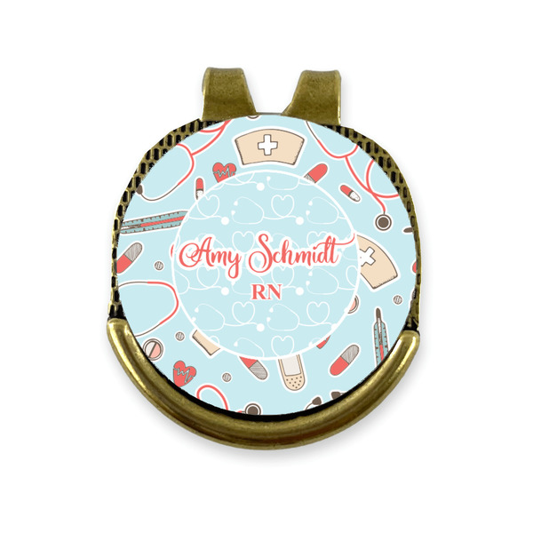 Custom Nurse Golf Ball Marker - Hat Clip - Gold