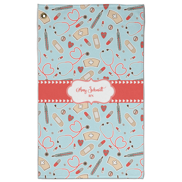 Custom Nurse Golf Towel - Poly-Cotton Blend - Large w/ Name or Text