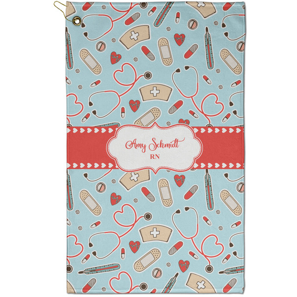 Custom Nurse Golf Towel - Poly-Cotton Blend - Small w/ Name or Text
