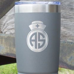 Nurse 20 oz Stainless Steel Tumbler - Grey - Double Sided (Personalized)