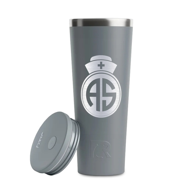 Nurse Grey RTIC Everyday Tumbler - 28 oz. - Lid Off