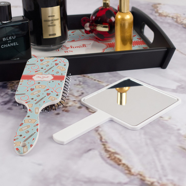 Nurse Hair Brush - With Hand Mirror