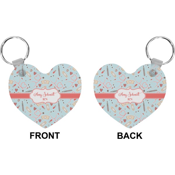 Nurse Heart Keychain (Front + Back)