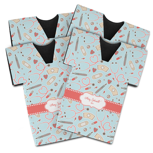 Custom Nurse Jersey Bottle Cooler - Set of 4 (Personalized)