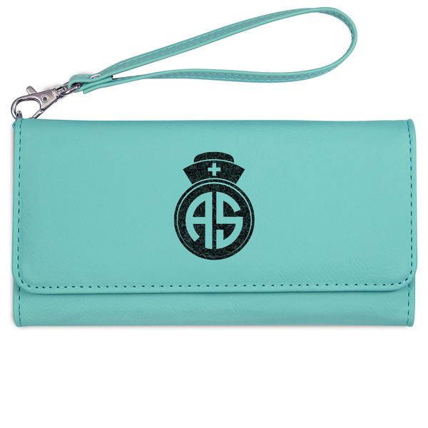 Nurse Ladies Wallet - Leather - Teal - Front View