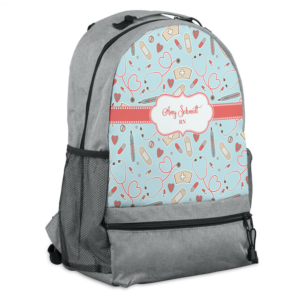 Custom Nurse Backpack - Grey (Personalized)