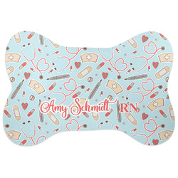 Nurse Bone Shaped Dog Food Mat (Large) (Personalized)