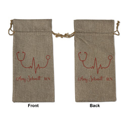 Nurse Large Burlap Gift Bag - Front & Back (Personalized)