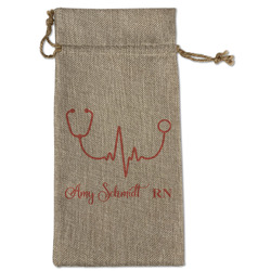 Nurse Large Burlap Gift Bag - Front (Personalized)