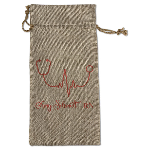 Nurse Large Burlap Gift Bags - Front