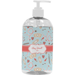 Nurse Plastic Soap / Lotion Dispenser (16 oz - Large - White) (Personalized)