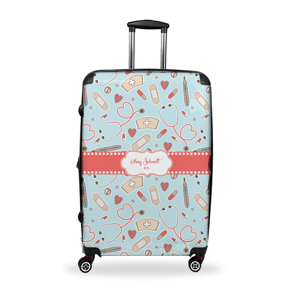 Custom Nurse Suitcase - 28" Large - Checked w/ Name or Text