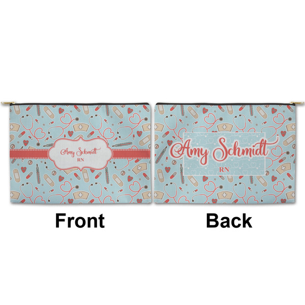 Nurse Large Zipper Pouch Approval (Front and Back)
