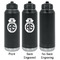 Nurse Laser Engraved Water Bottles - 2 Styles - Front & Back View