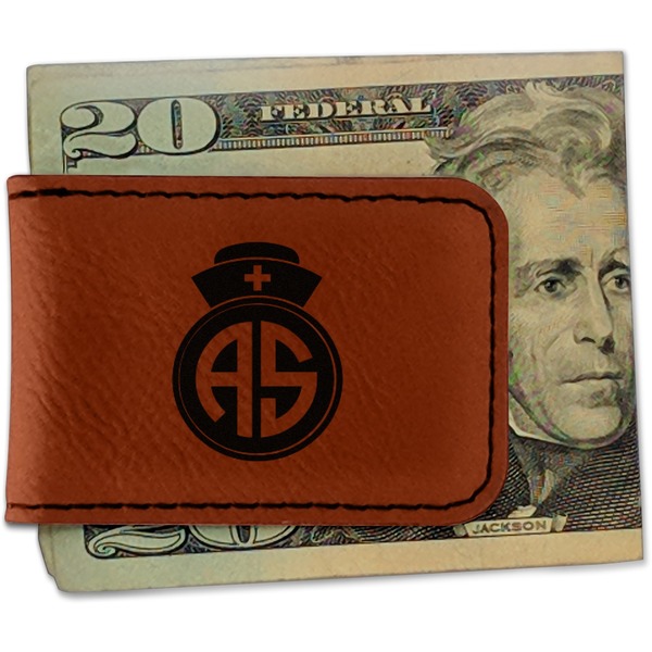 Custom Nurse Leatherette Magnetic Money Clip (Personalized)