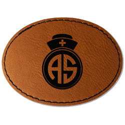 Nurse Faux Leather Iron On Patch - Oval (Personalized)