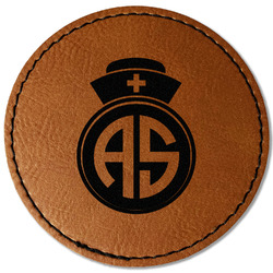 Nurse Faux Leather Iron On Patch - Round (Personalized)