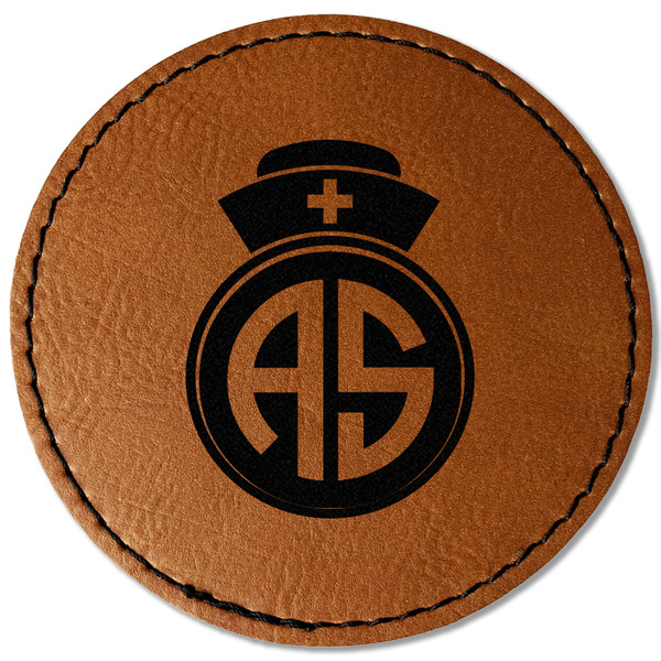 Custom Nurse Faux Leather Iron On Patch - Round (Personalized)