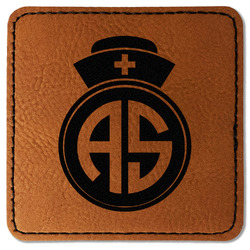 Nurse Faux Leather Iron On Patch - Square (Personalized)