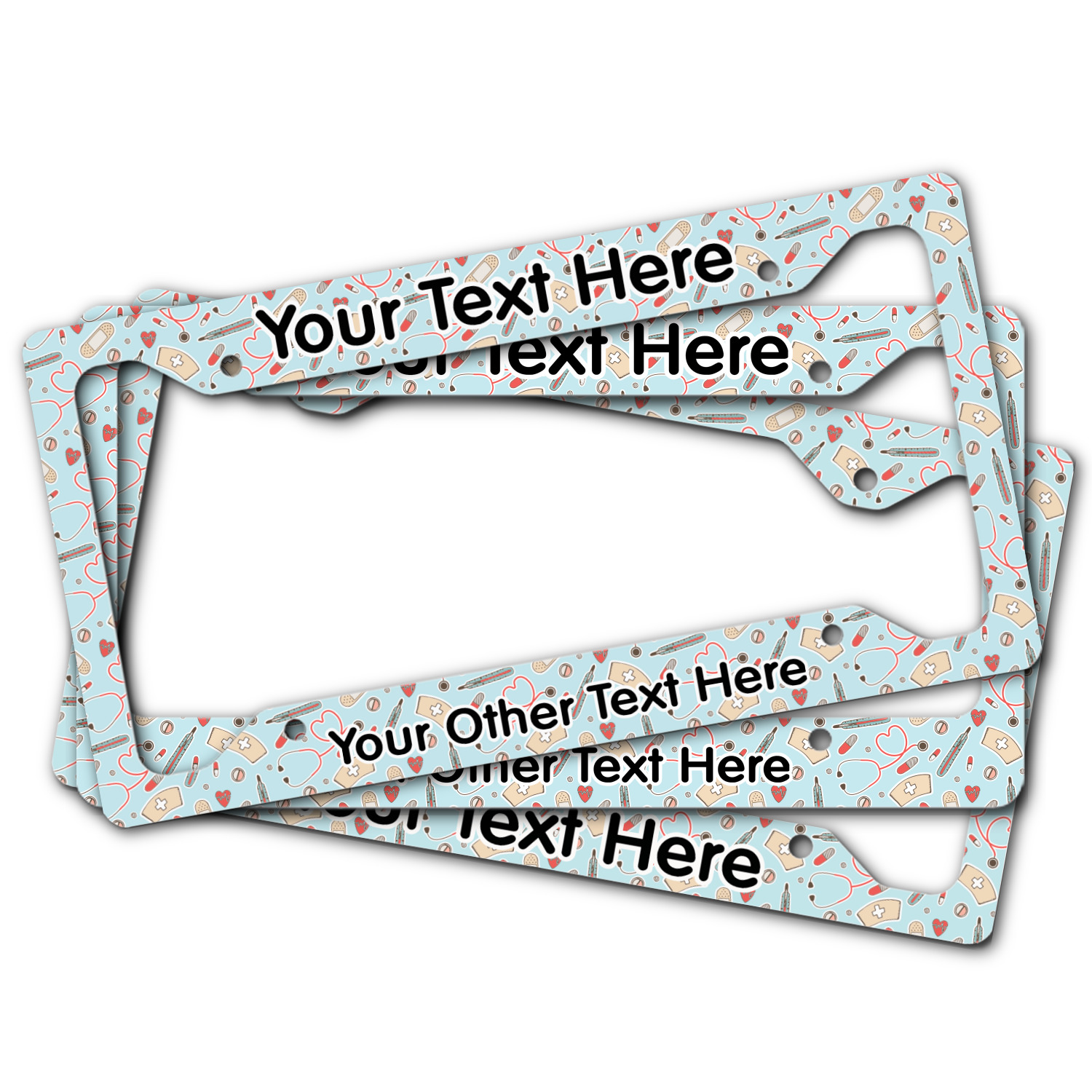 BE NICE TO ME MIGHT BE YOUR NURSE Metal License Plate Frame Tag Border Two Holes 