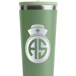 Nurse RTIC Everyday Tumbler with Straw - 28oz - Light Green - Single-Sided (Personalized)
