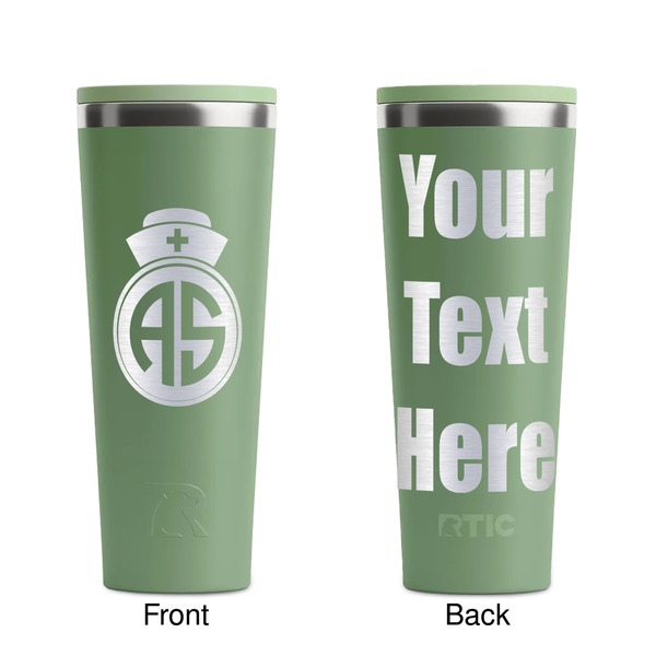 Nurse Light Green RTIC Everyday Tumbler - 28 oz. - Front and Back