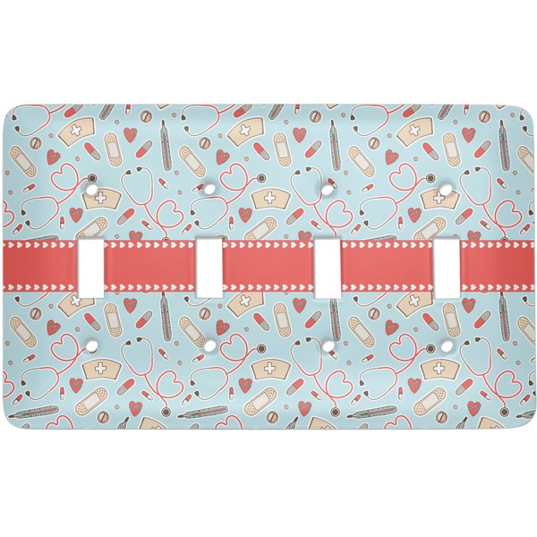 Custom Nurse Light Switch Cover (4 Toggle Plate)