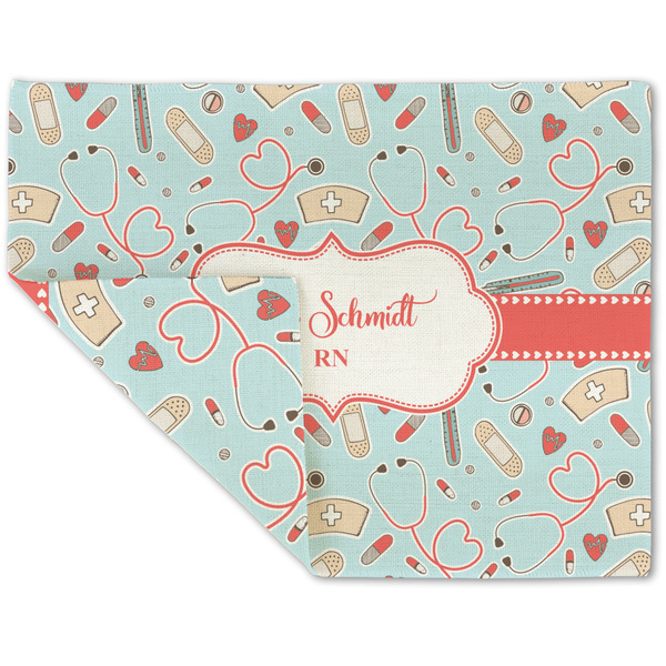 Custom Nurse Double-Sided Linen Placemat - Single w/ Name or Text