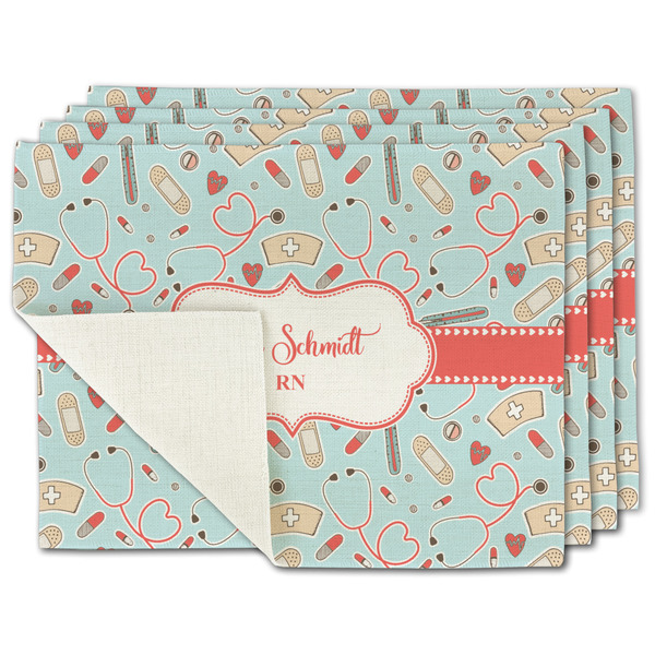Custom Nurse Single-Sided Linen Placemat - Set of 4 w/ Name or Text