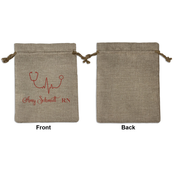 Nurse Medium Burlap Gift Bag - Front Approval