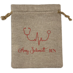 Nurse Medium Burlap Gift Bag - Front (Personalized)