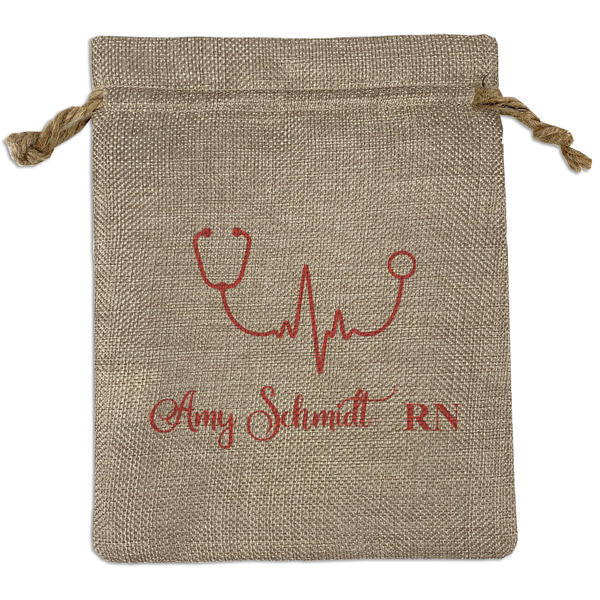 Custom Nurse Burlap Gift Bag (Personalized)