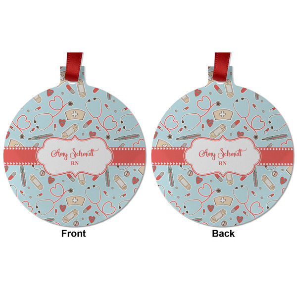 Nurse Metal Ball Ornament - Front and Back