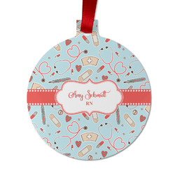 Nurse Metal Ball Ornament - Double Sided w/ Name or Text