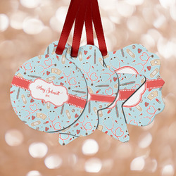 Nurse Metal Ornaments - Double Sided w/ Name or Text