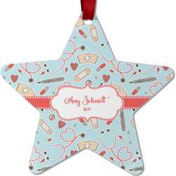 Nurse Metal Star Ornament - Double Sided w/ Name or Text