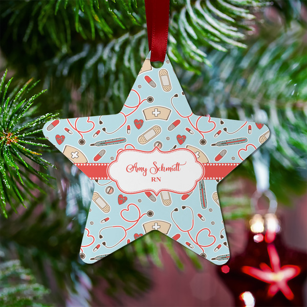 Nurse Metal Star Ornament - Lifestyle