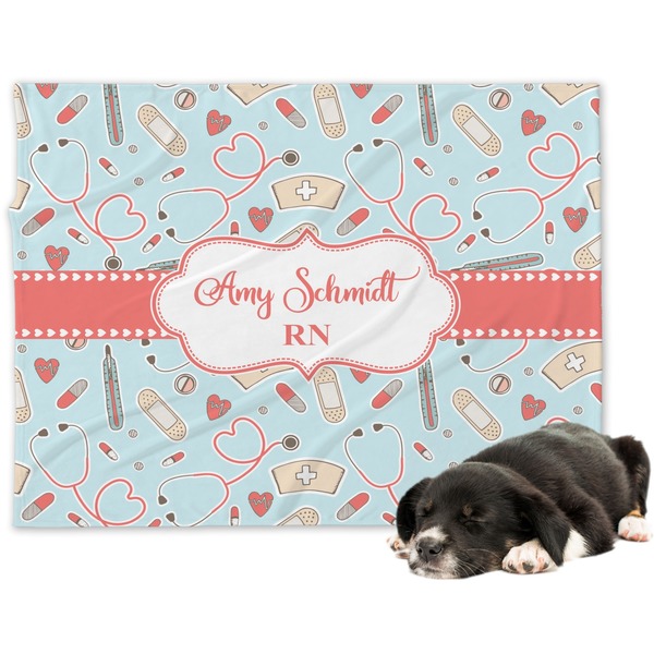 Custom Nurse Dog Blanket - Large (Personalized)