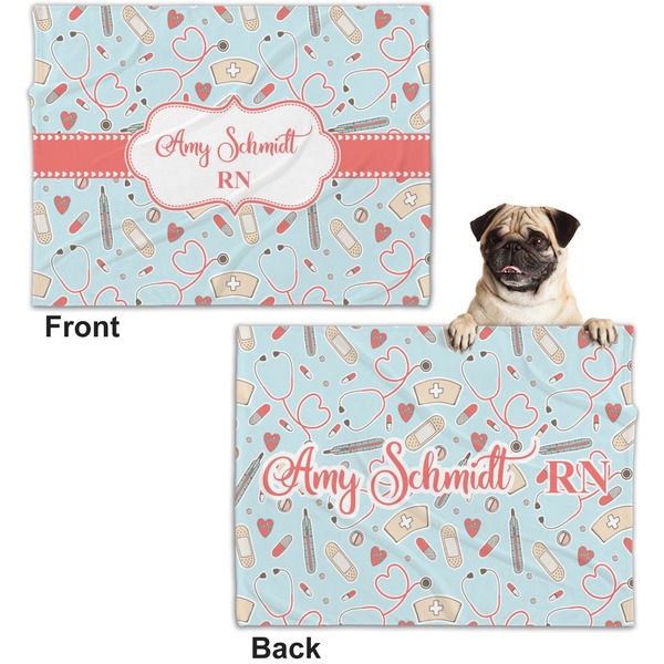 Nurse Microfleece Dog Blanket - Regular - Front & Back
