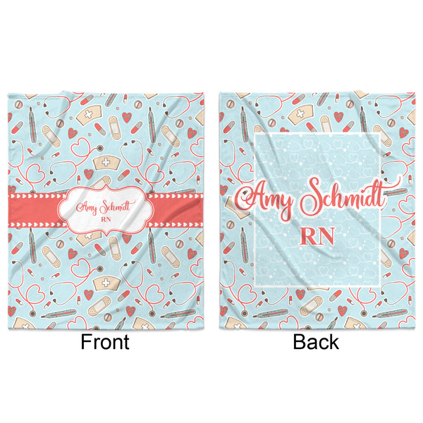 Nurse Minky Blanket - 50"x60" - Double Sided - Front & Back
