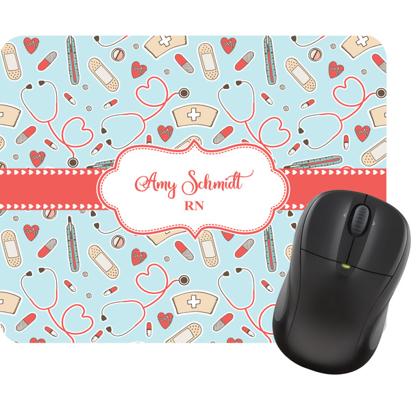 Custom Nurse Rectangular Mouse Pad (Personalized)