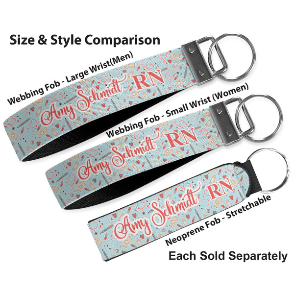 Nurse Multiple Key Ring comparison sizes