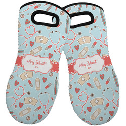 Nurse Neoprene Oven Mitts - Set of 2 w/ Name or Text