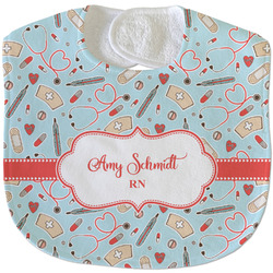 Nurse Velour Baby Bib w/ Name or Text