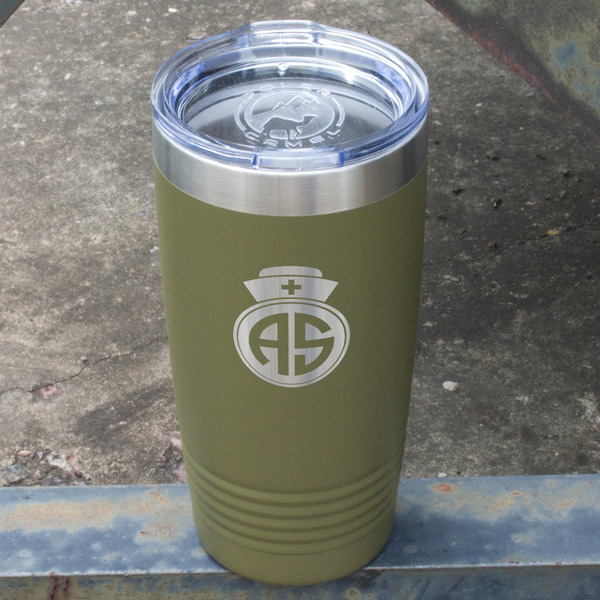 Nurse Olive Polar Camel Tumbler - 20oz - Angled