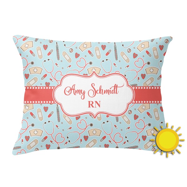 Custom Nurse Outdoor Throw Pillow (Rectangular) (Personalized)