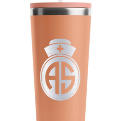 Nurse RTIC Everyday Tumbler with Straw - 28oz - Peach - Double-Sided (Personalized)