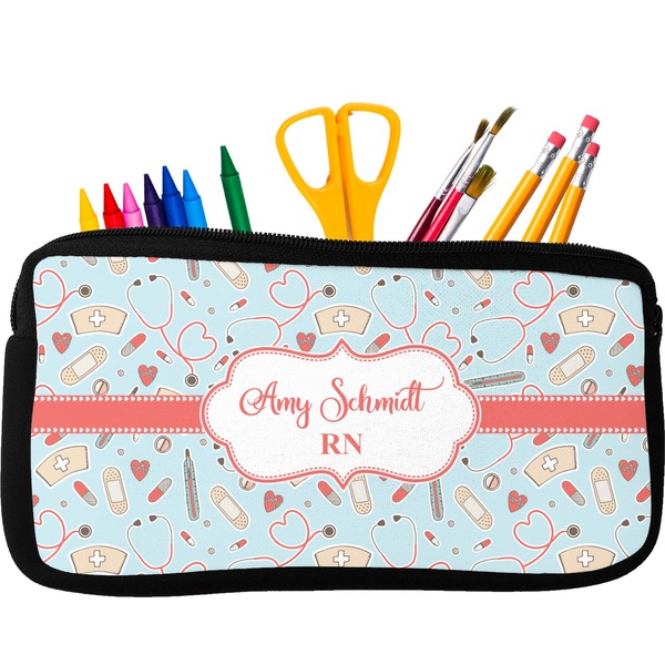 Custom Nurse Neoprene Pencil Case - Small w/ Name or Text